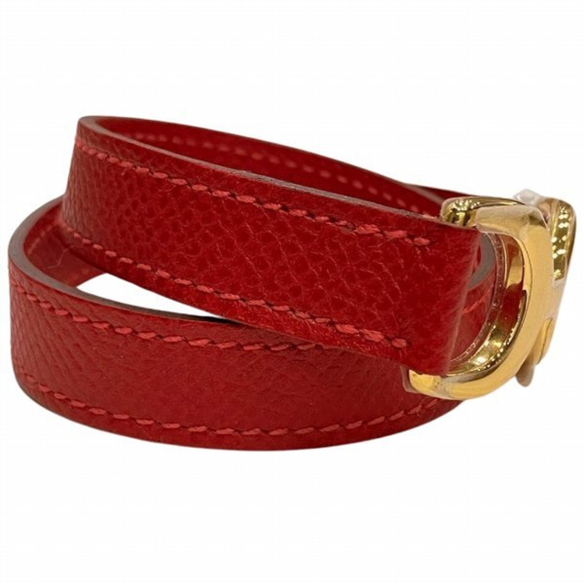 Hermes Pavan □Q H 2-row leather accessory bracelet for women