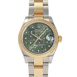 Rolex ROLEX Datejust 31 Olive Green Floral Motif with Diamonds 278273 Dial Watch for Men and Women