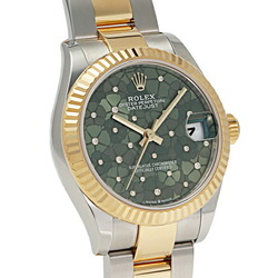 Rolex ROLEX Datejust 31 Olive Green Floral Motif with Diamonds 278273 Dial Watch for Men and Women