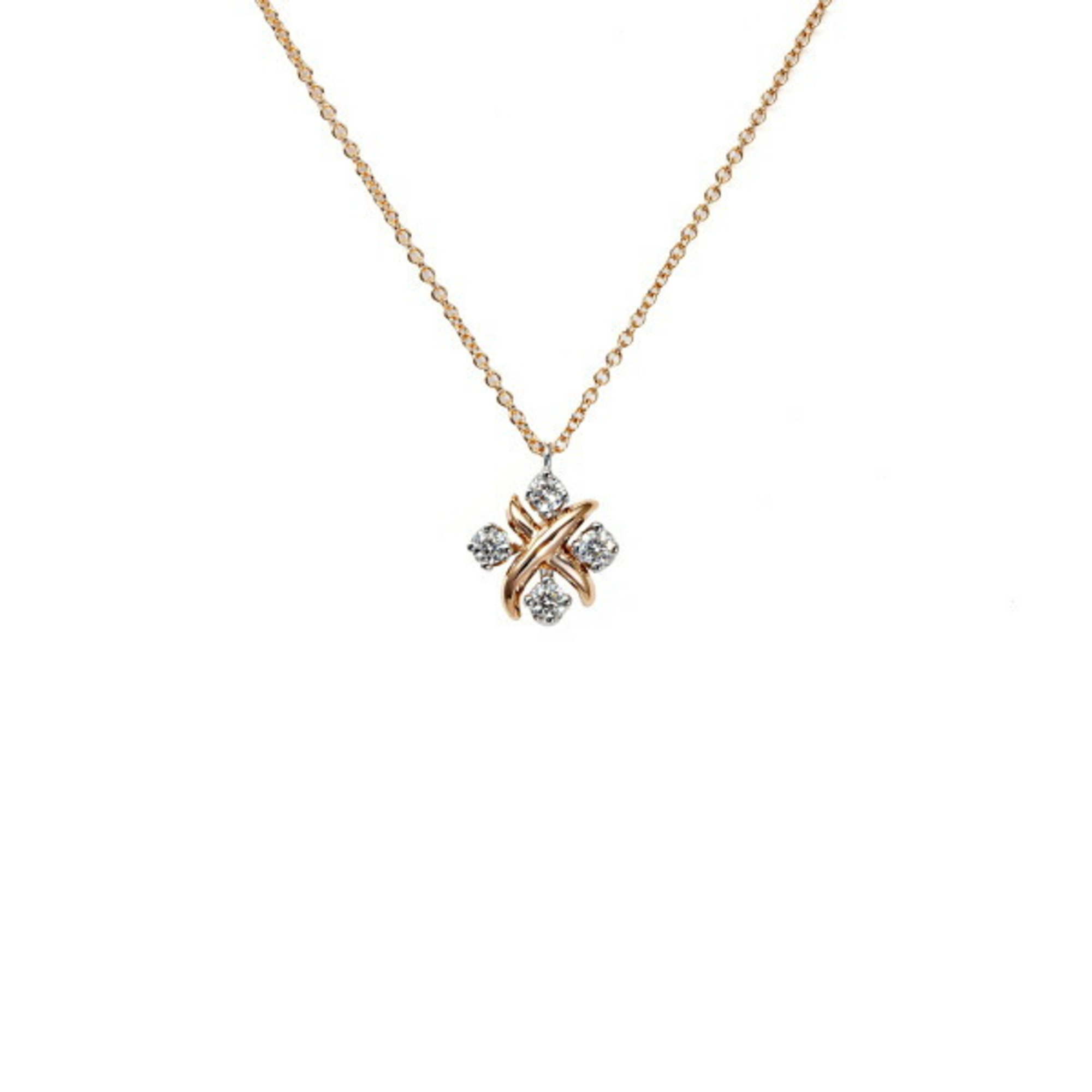 Tiffany Schlumberger Lynn 18K Rose Gold PT950 Necklace