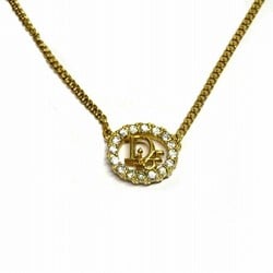 Christian Dior Dior CD Gold Color GP Rhinestone Accessory Necklace for Women