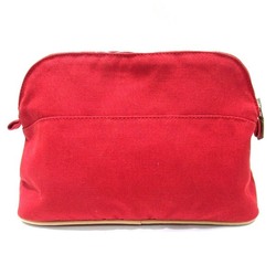 Hermes Bolide Pouch 25 MM Cotton Canvas Mustard Red Accessories Women's Bags