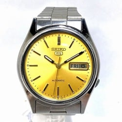 Seiko Five 7009-3100 Automatic Gold Dial Watch Men's Wristwatch