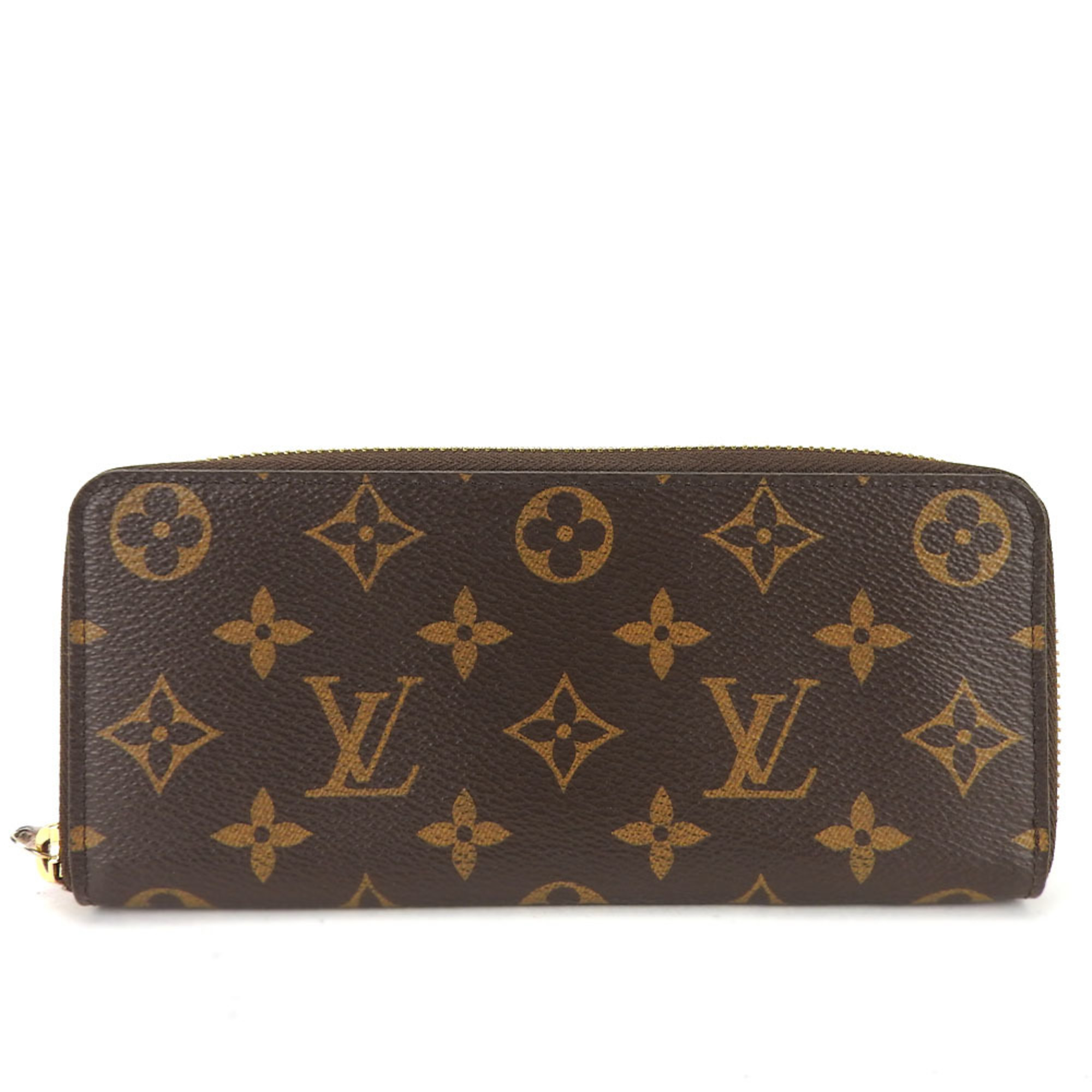 Louis Vuitton Long Wallet Portefeuille Clemence M61298 Monogram Canvas Rose Ballerine Brown Round Pink Women's LOUIS VUITTON