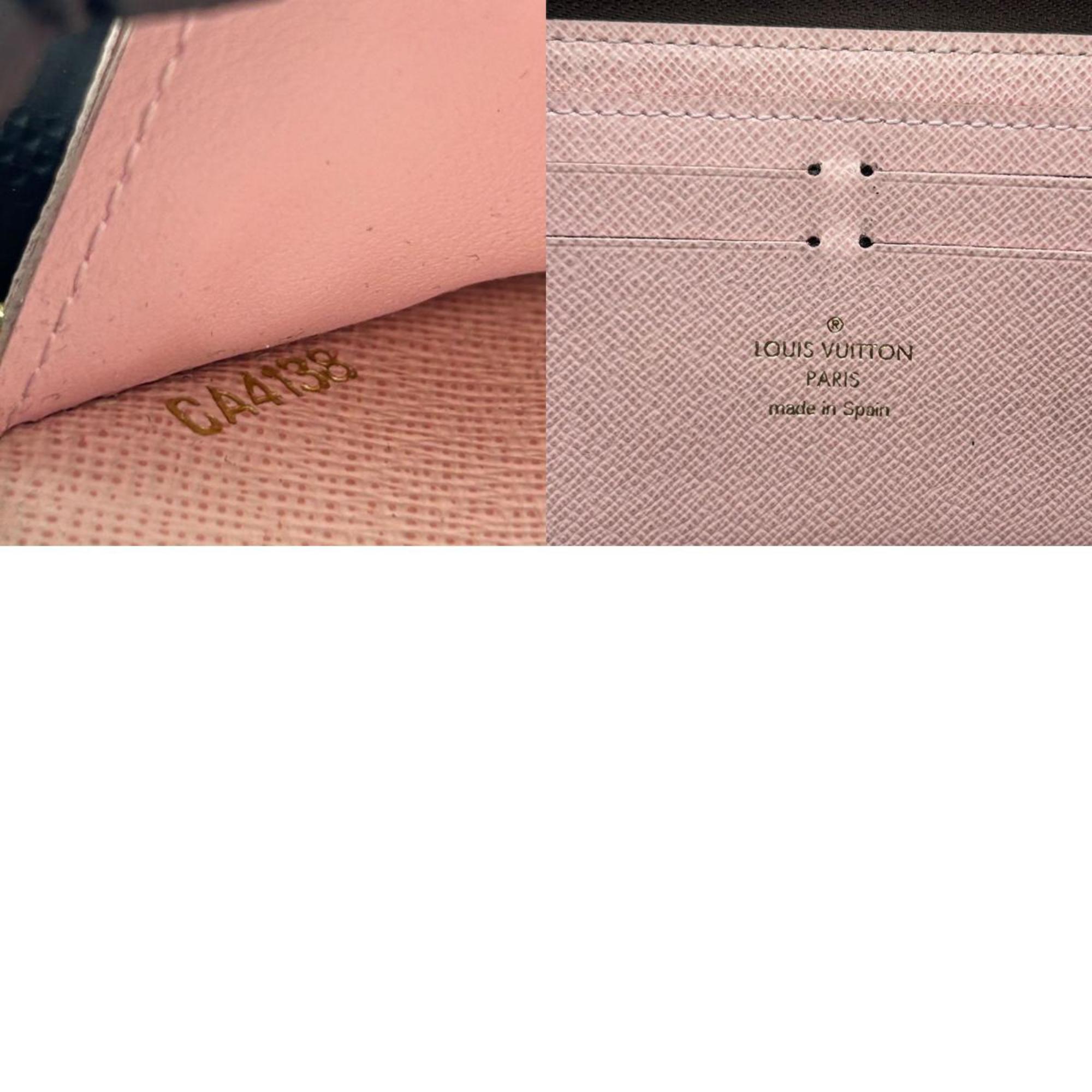 Louis Vuitton Long Wallet Portefeuille Clemence M61298 Monogram Canvas Rose Ballerine Brown Round Pink Women's LOUIS VUITTON