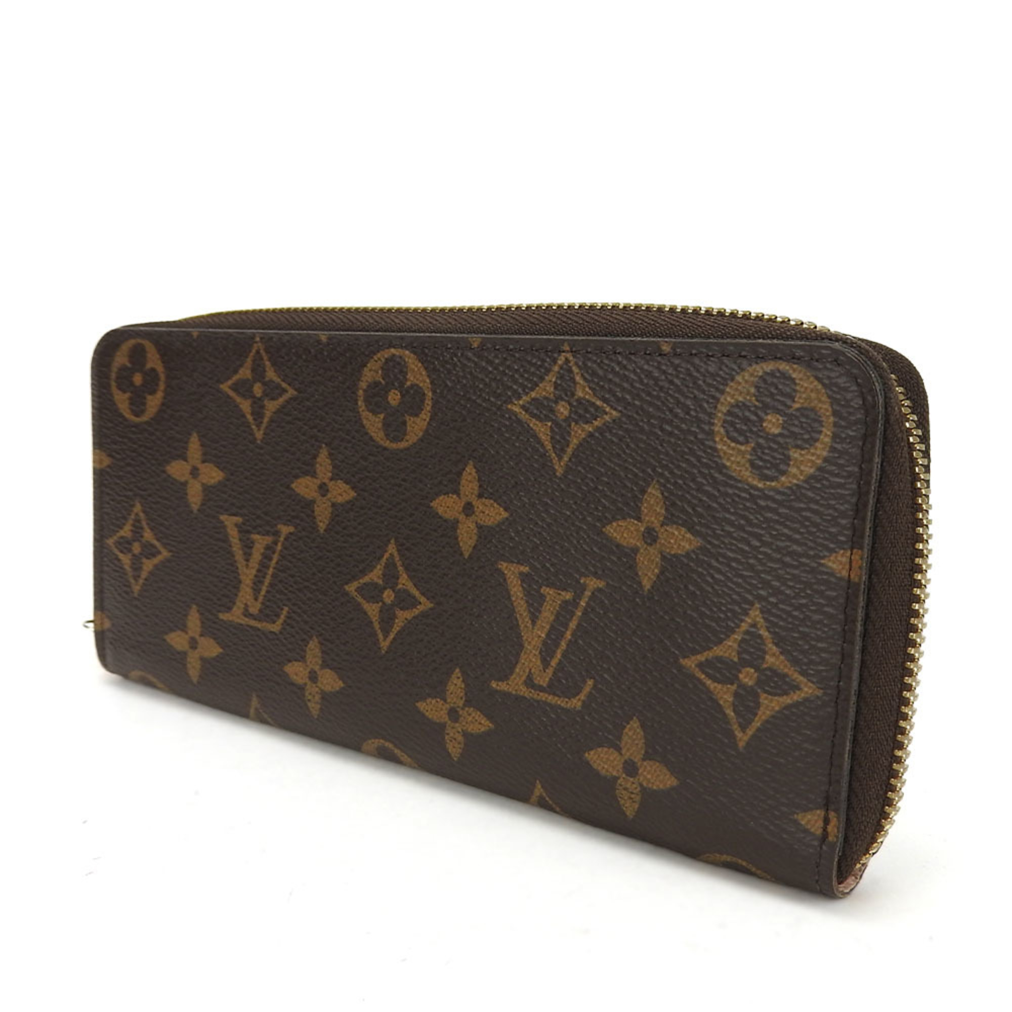 Louis Vuitton Long Wallet Portefeuille Clemence M61298 Monogram Canvas Rose Ballerine Brown Round Pink Women's LOUIS VUITTON