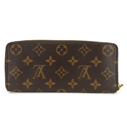 Louis Vuitton Long Wallet Portefeuille Clemence M61298 Monogram Canvas Rose Ballerine Brown Round Pink Women's LOUIS VUITTON