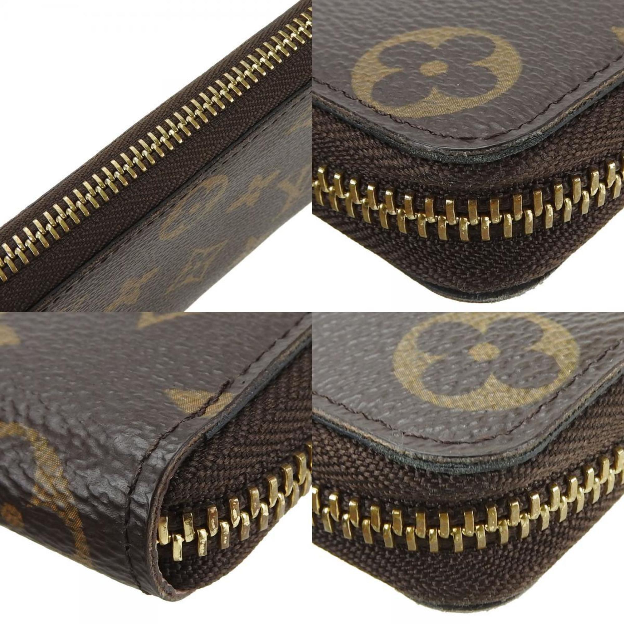 Louis Vuitton Long Wallet Portefeuille Clemence M61298 Monogram Canvas Rose Ballerine Brown Round Pink Women's LOUIS VUITTON