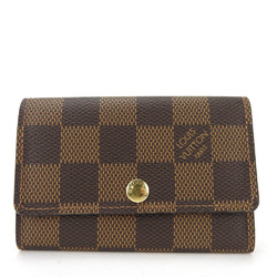 Louis Vuitton Key Case Multicle 6 N62630 Damier Canvas Brown Accessories Women Men LOUIS VUITTON