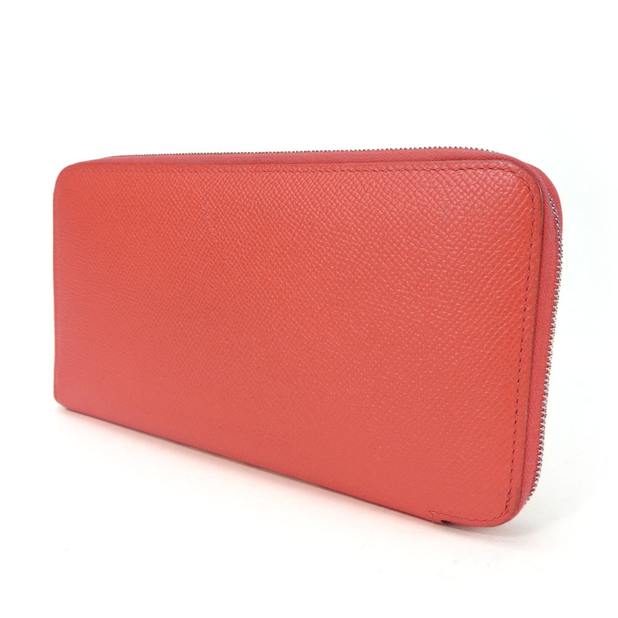 Hermes Long Wallet Azap Silk In Veau Epsom Pink □R Stamped Women's HERMES