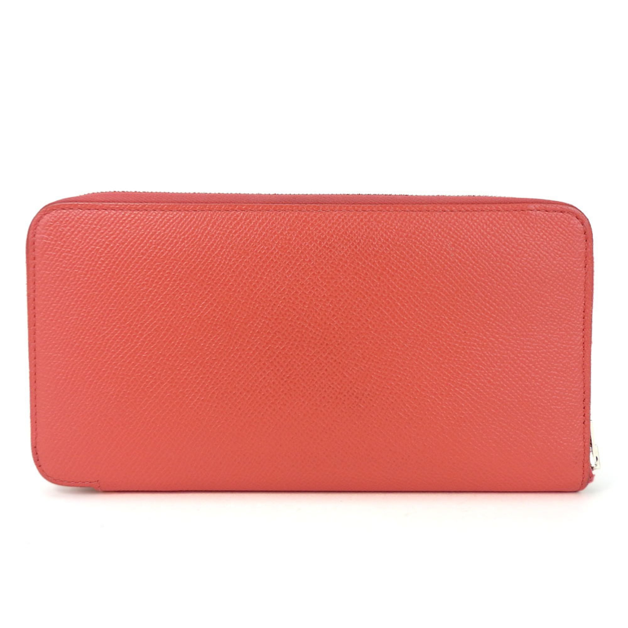 Hermes Long Wallet Azap Silk In Veau Epsom Pink □R Stamped Women's HERMES