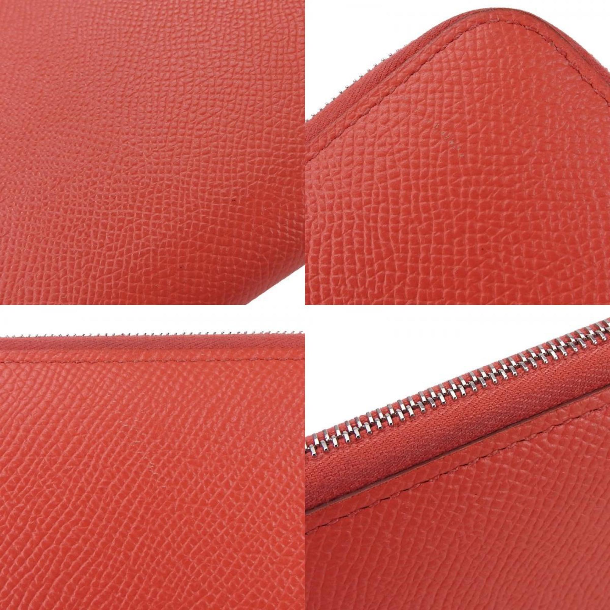 Hermes Long Wallet Azap Silk In Veau Epsom Pink □R Stamped Women's HERMES