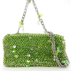 ANTEPRIMA Shoulder Bag Wire Fioritura Green Chain Flower Handbag Women's