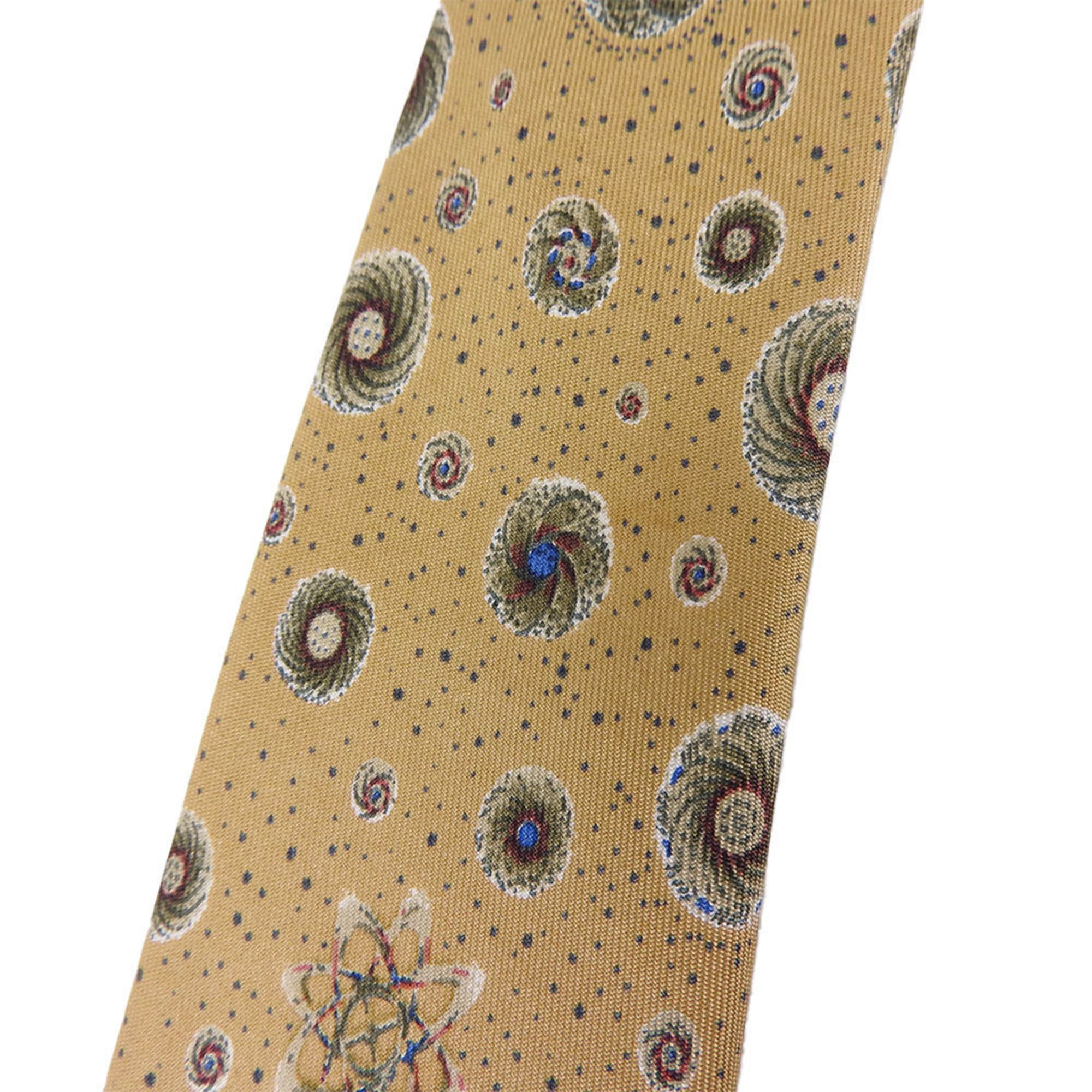 Hermes Necktie Silk Beige Khaki Men's HERMES