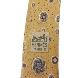 Hermes Necktie Silk Beige Khaki Men's HERMES