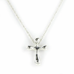 Tiffany Necklace Small Cross Silver 925 Approx. 2.7g Elsa Peretti Women's TIFFANY&Co.