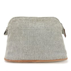 Hermes Pouch Bolide Canvas Leather Grey Bag-in-Bag for Women HERMES