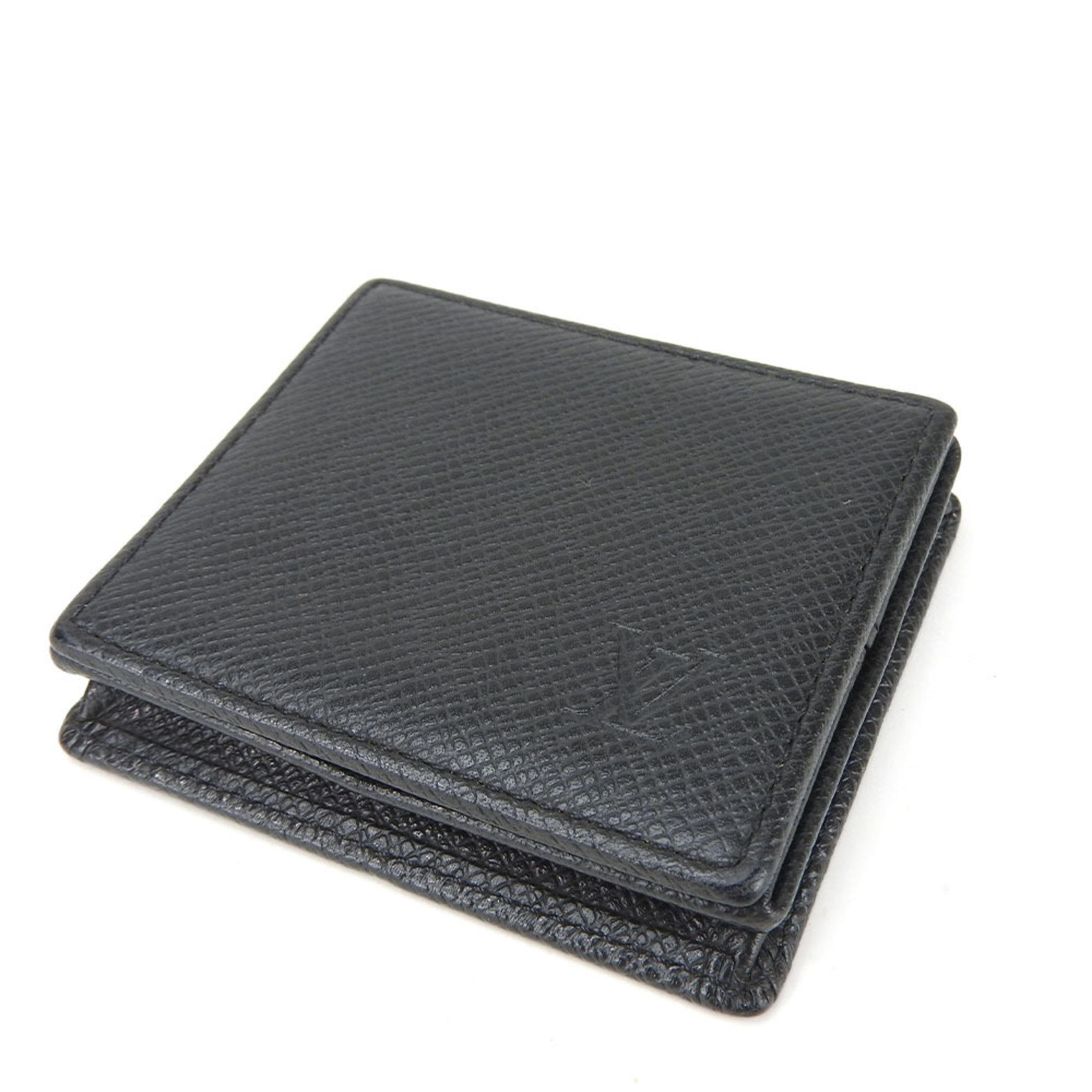 Louis Vuitton Wallet/Coin Case Porte Monnaie Boite M30382 Taiga Ardoise Black Compact Accessory Coin Purse Men's LOUIS VUITTON