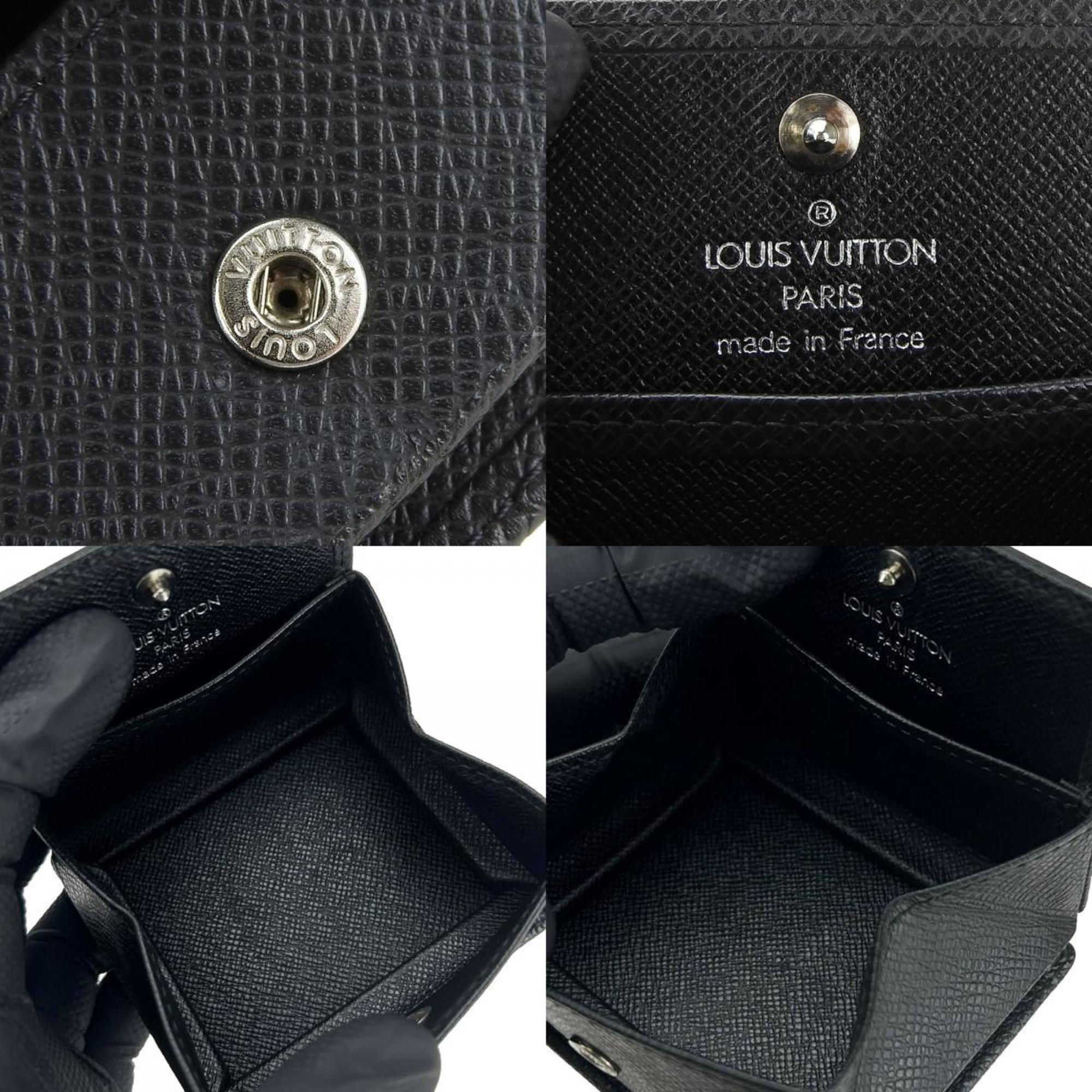 Louis Vuitton Wallet/Coin Case Porte Monnaie Boite M30382 Taiga Ardoise Black Compact Accessory Coin Purse Men's LOUIS VUITTON