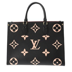 LOUIS VUITTON Louis Vuitton Monogram Empreinte On the Go MM Tote Black/Beige M45495 Women's Leather Handbag