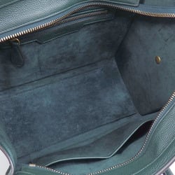 Celine handbag luggage micro shopper ladies dark green leather
