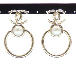 Chanel Coco Mark Earrings for Women, Faux Pearl Circle B22C