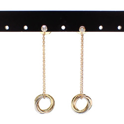 Cartier Diamond Trinity Earrings for Women, K18PG/WG/YG, 3.8g, 750, 18K, Three-Color Gold