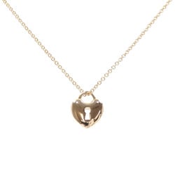 Tiffany Heart Lock Necklace for Women, K18YG, 3.3g, 18K Yellow Gold, 750, Padlock Pendant