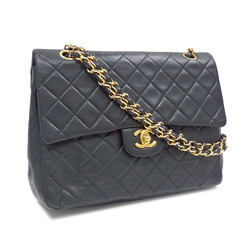 Chanel W flap chain shoulder bag Matelasse ladies black lambskin coco mark leather