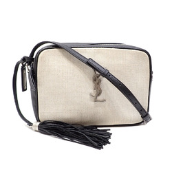 Saint Laurent Shoulder Bag for Women, Black Leather Canvas ARS520534 Tassel