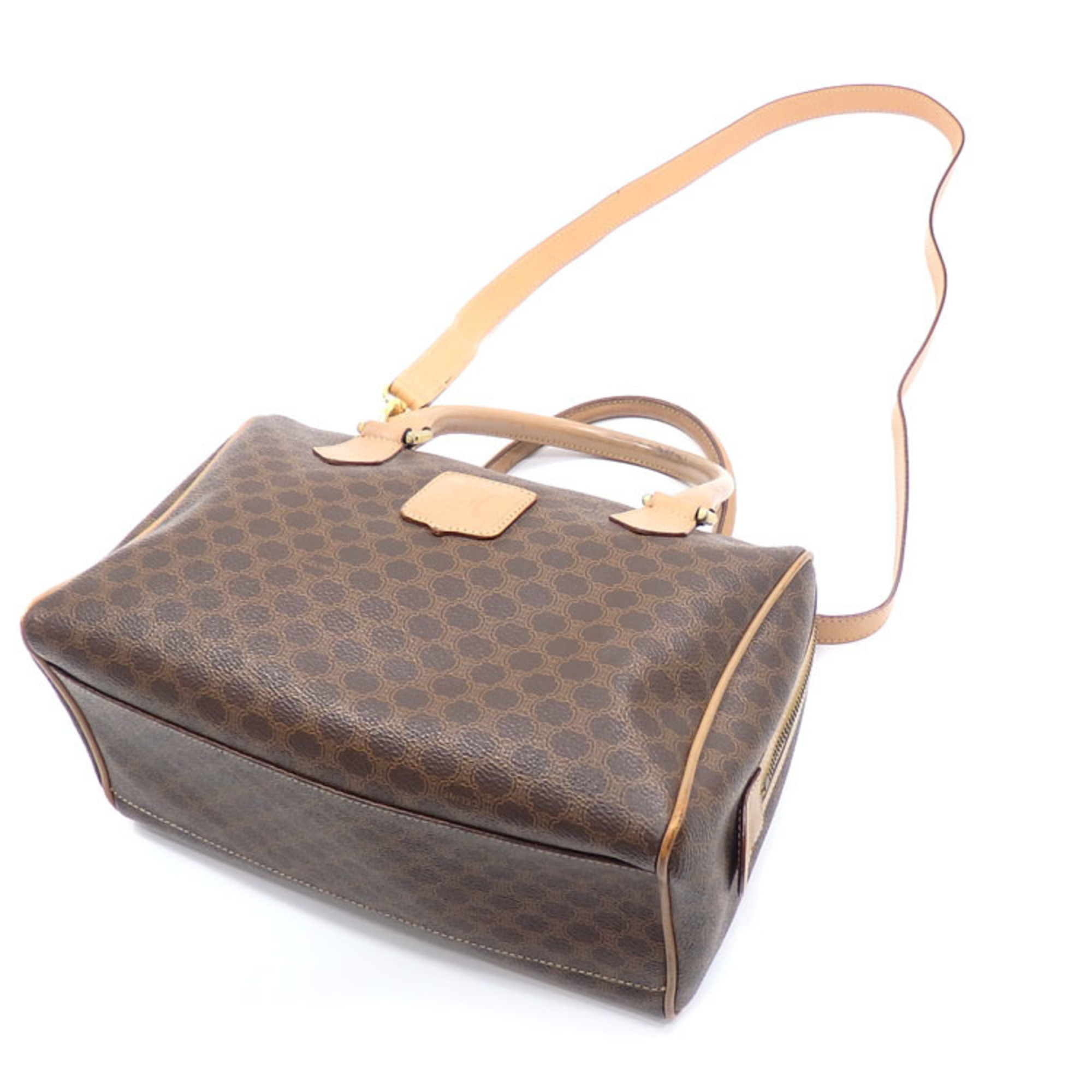 Celine handbag for women, brown, PVC, leather, macadam, Boston