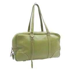 Prada handbag for women, green leather, Boston