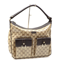Gucci Bag GG Crystal Women's Brown Beige PVC Leather 293581