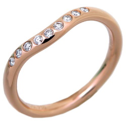 Tiffany curved band diamond ladies ring, 750 pink gold, size 7
