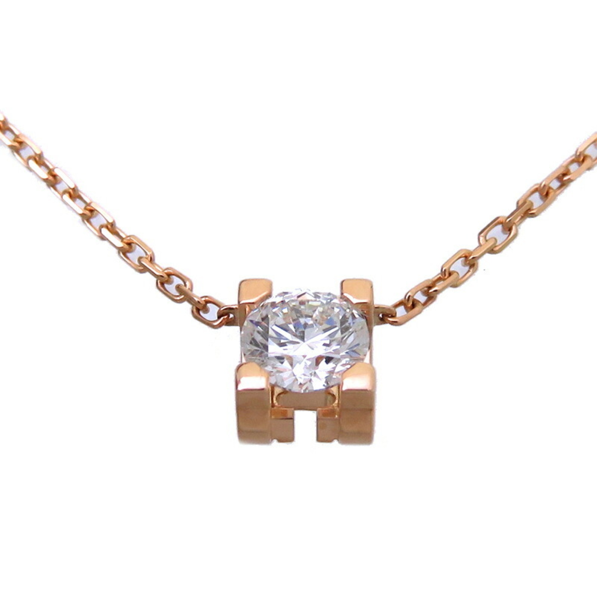 Cartier 0.23ct Diamond C de Women's Necklace N7413800 750 Pink Gold