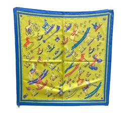 HERMES Hermes Carre 45 Raconte moi Le Cheval Talking about Horses Scarf Muffler Yellow Women's Z0006536