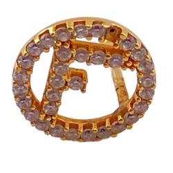 FENDI F is Fendi Rhinestone Earrings Gold Women's Z0006310