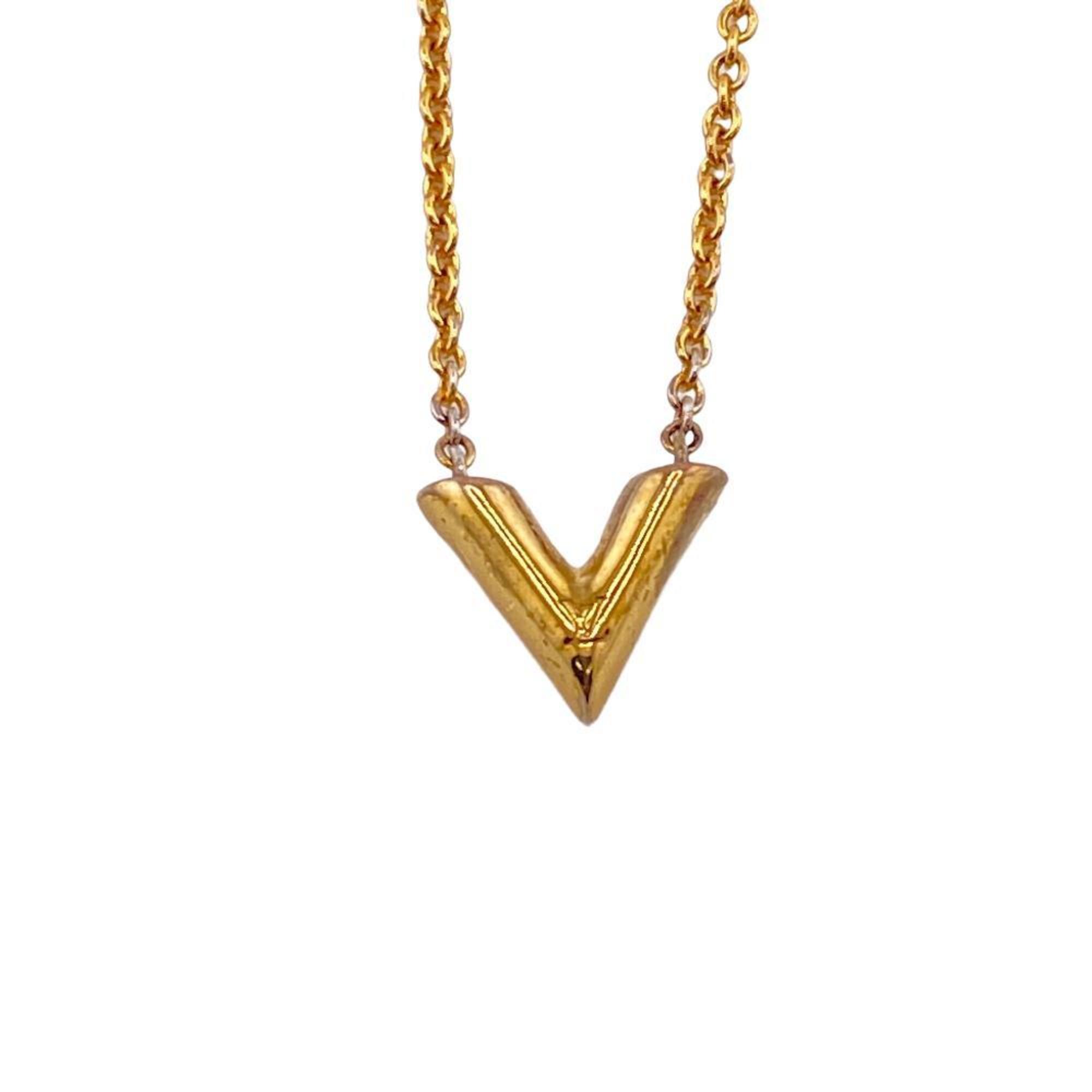 LOUIS VUITTON Louis Vuitton M61083 Essential V Necklace Gold Women's Z0006486