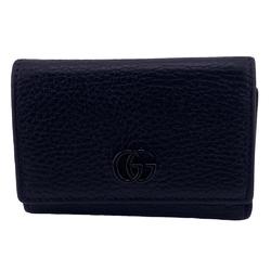 GUCCI 644407 Compact Wallet GG Marmont Tri-fold Black Women's Z0006510