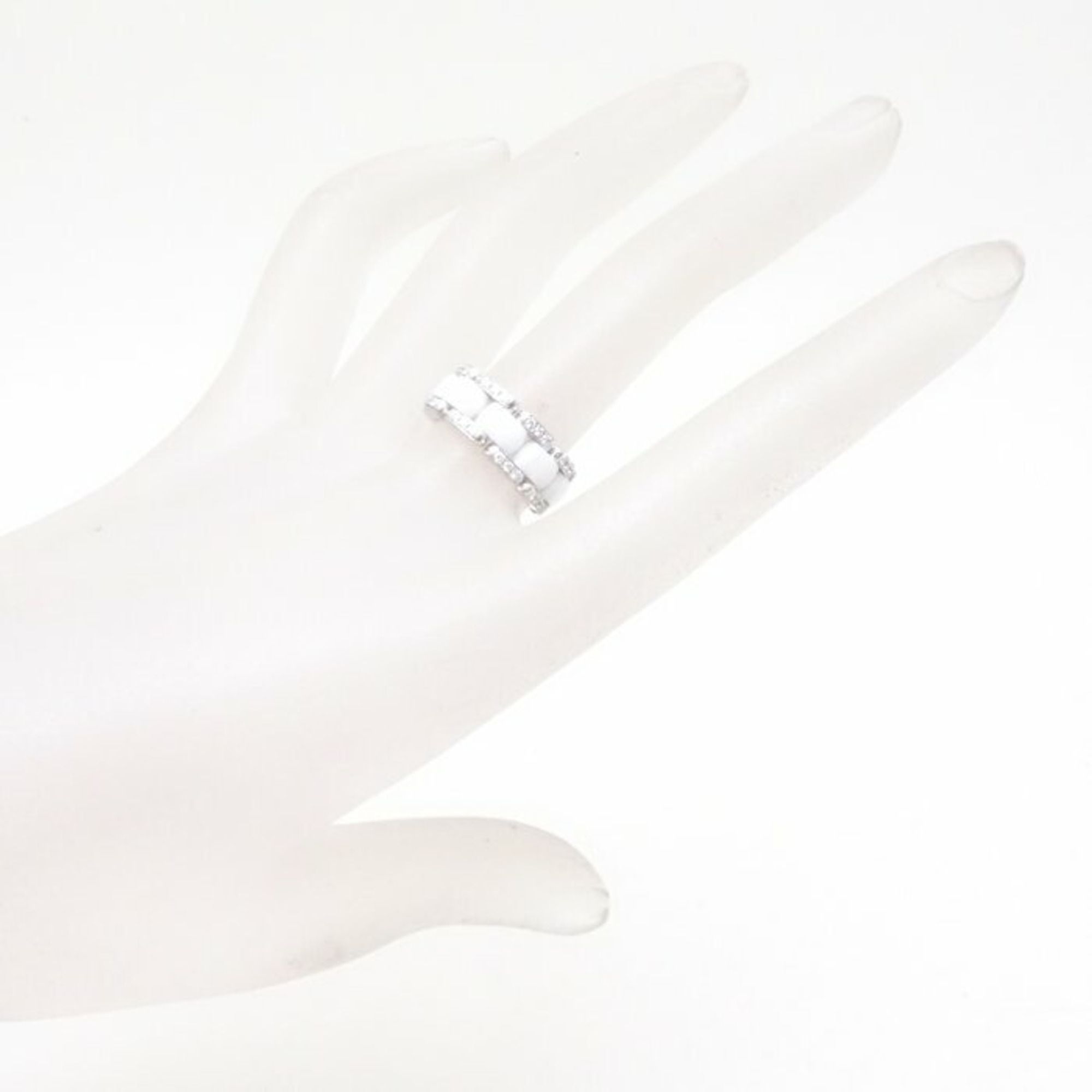 CHANEL Chanel Ultra Ring Diamond #51 K18WG White Gold x Ceramic 291737