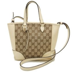 GUCCI 449241 Handbag GG Canvas x Leather Beige Ivory Outlet 251696