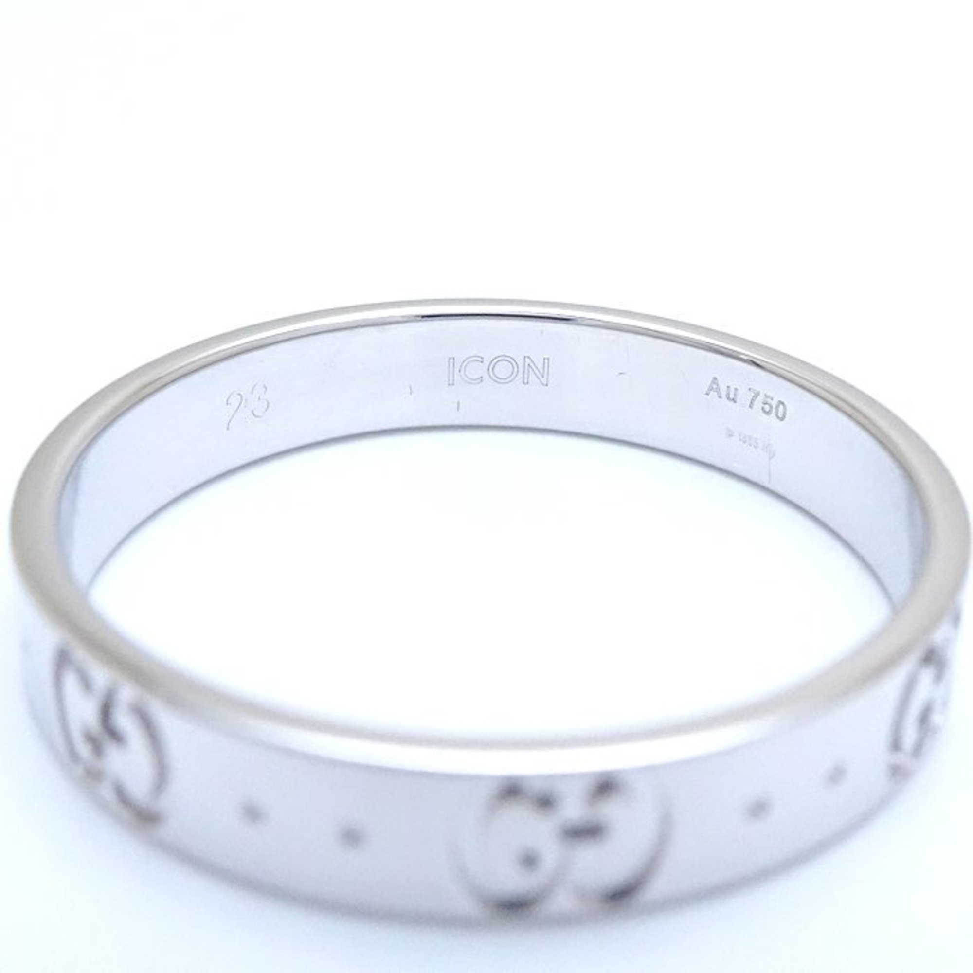 GUCCI Icon Ring #23 K18WG White Gold 291786