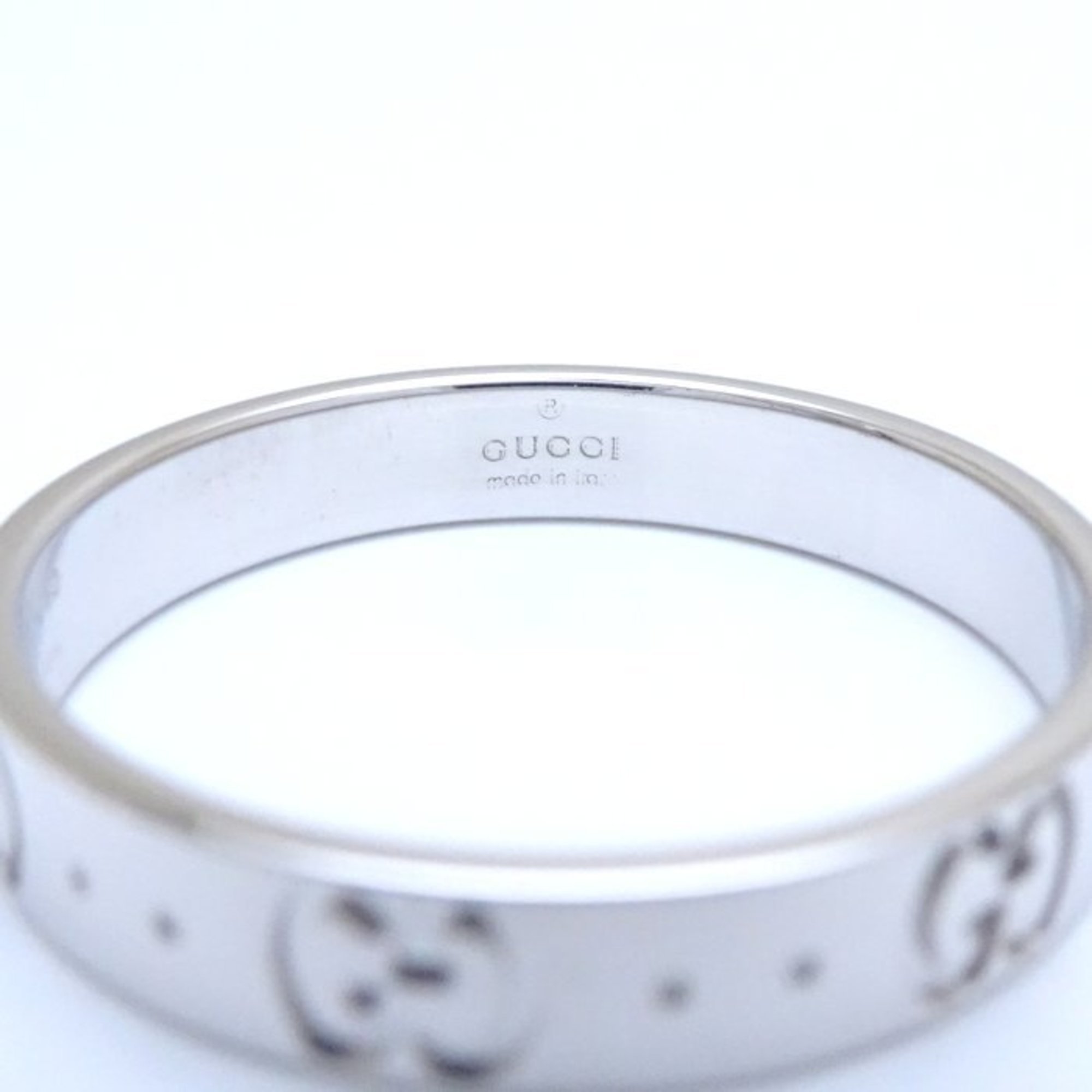 GUCCI Icon Ring #23 K18WG White Gold 291786