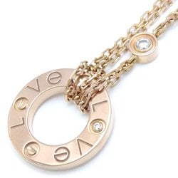CARTIER Love Circle Necklace 2P Diamond K18PG Pink Gold 291774