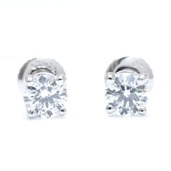 TIFFANY&Co. Tiffany Solitaire Earrings, Single Diamond 0.24ct 0.25ct I.VS1 VS2 Pt950 Platinum 291721