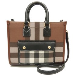 BURBERRY Freya Tote 8054309 bag Coated canvas x leather Brown 251702