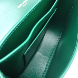 SAINT LAURENT Kaia 619740 Shoulder Bag Small Size Embossed Leather Green 351208