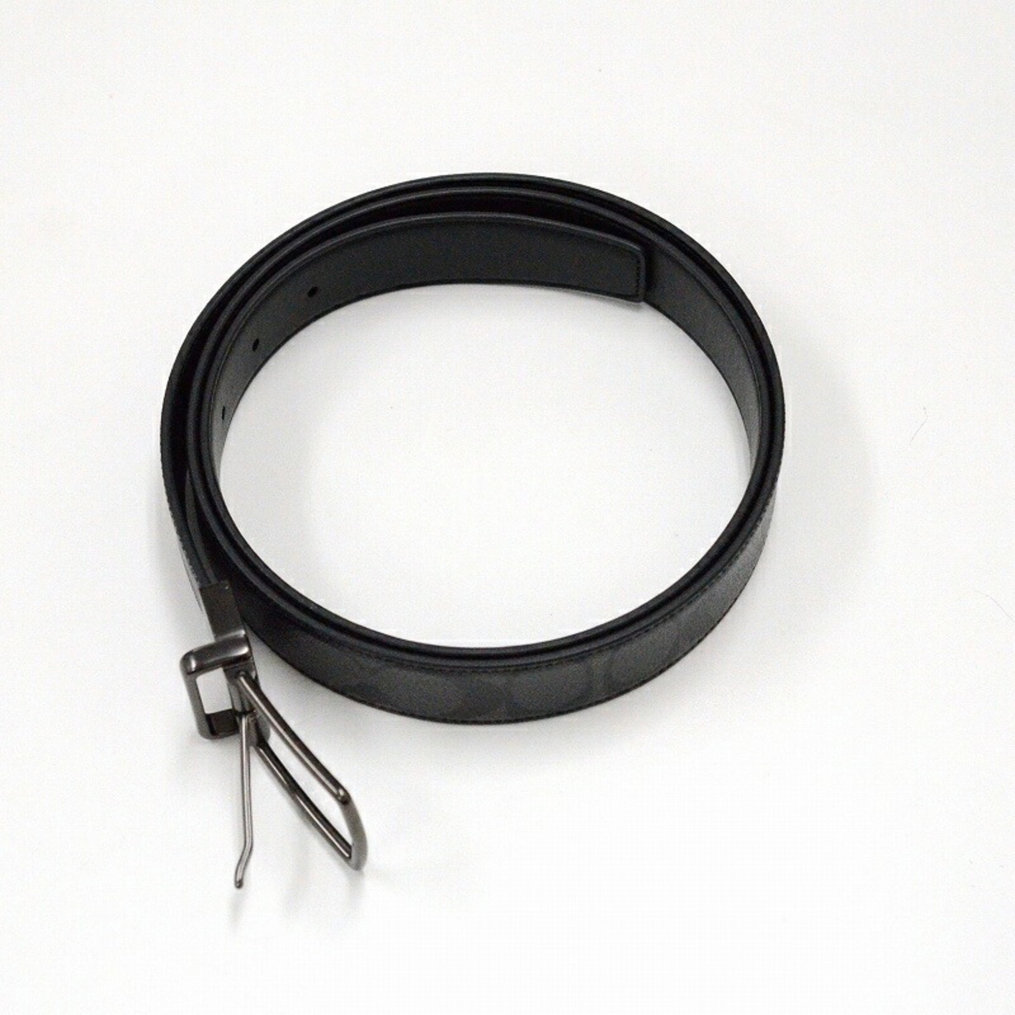 COACH Modern Harness Reversible Men's Belt F64825 102-112cm Gray/Black JA-18754