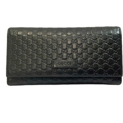 GUCCI Long Wallet 449396/493075 Black Micro GG Shima Leather KB-8309