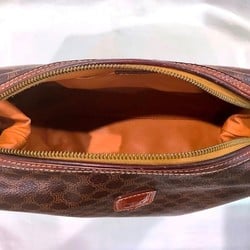CELINE Second Bag Macadam Pattern Pouch Brown Inside is torn Slightly sticky KB-8275